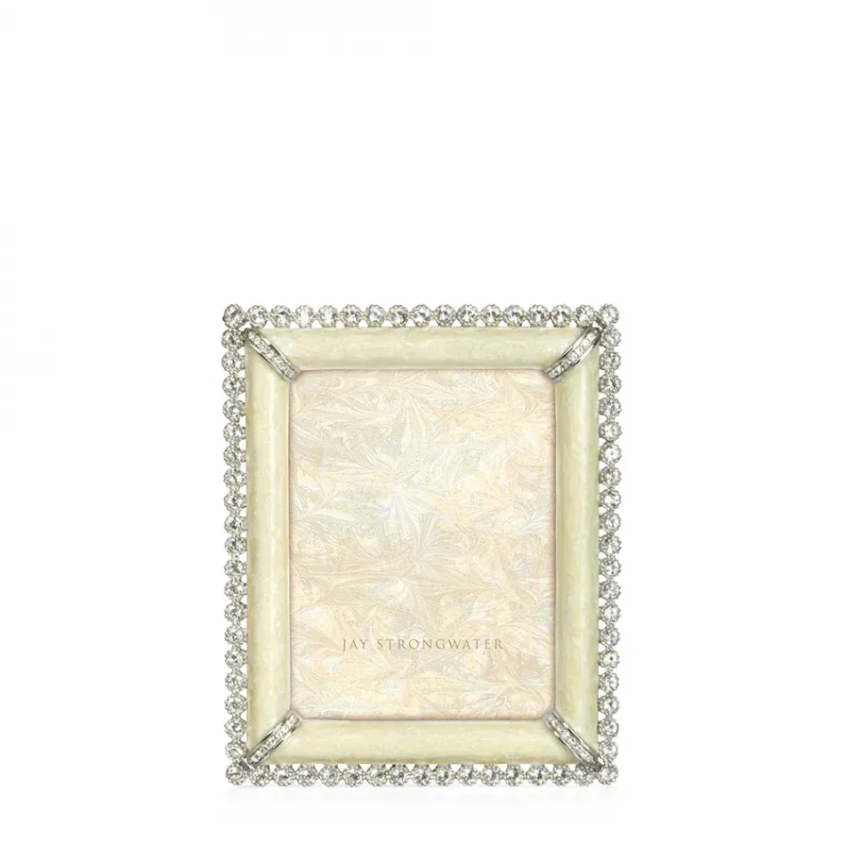 Emilia Stone Edge Crystal Pearl Frame 3" x 4"
