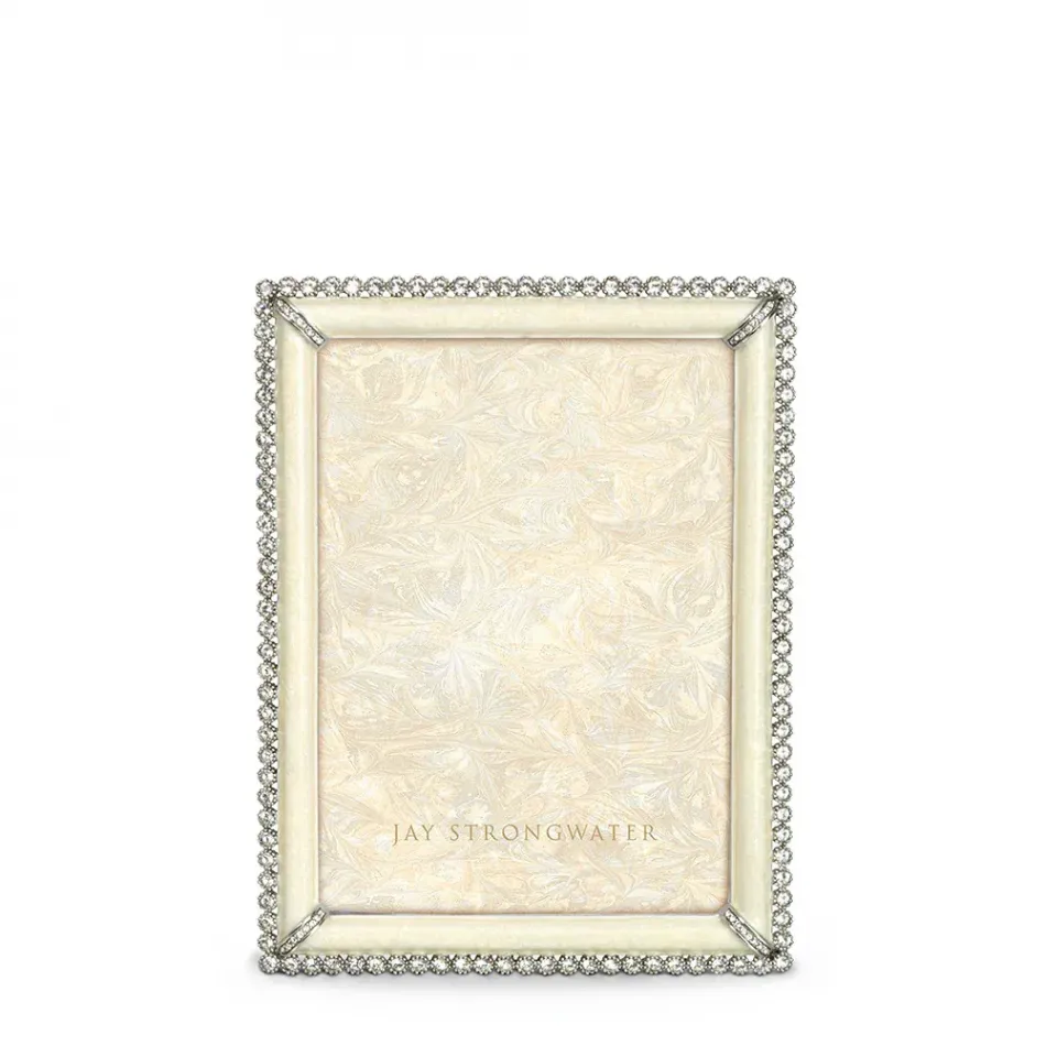 Lucas Stone Edge Crystal Pearl Frame 5" x 7"