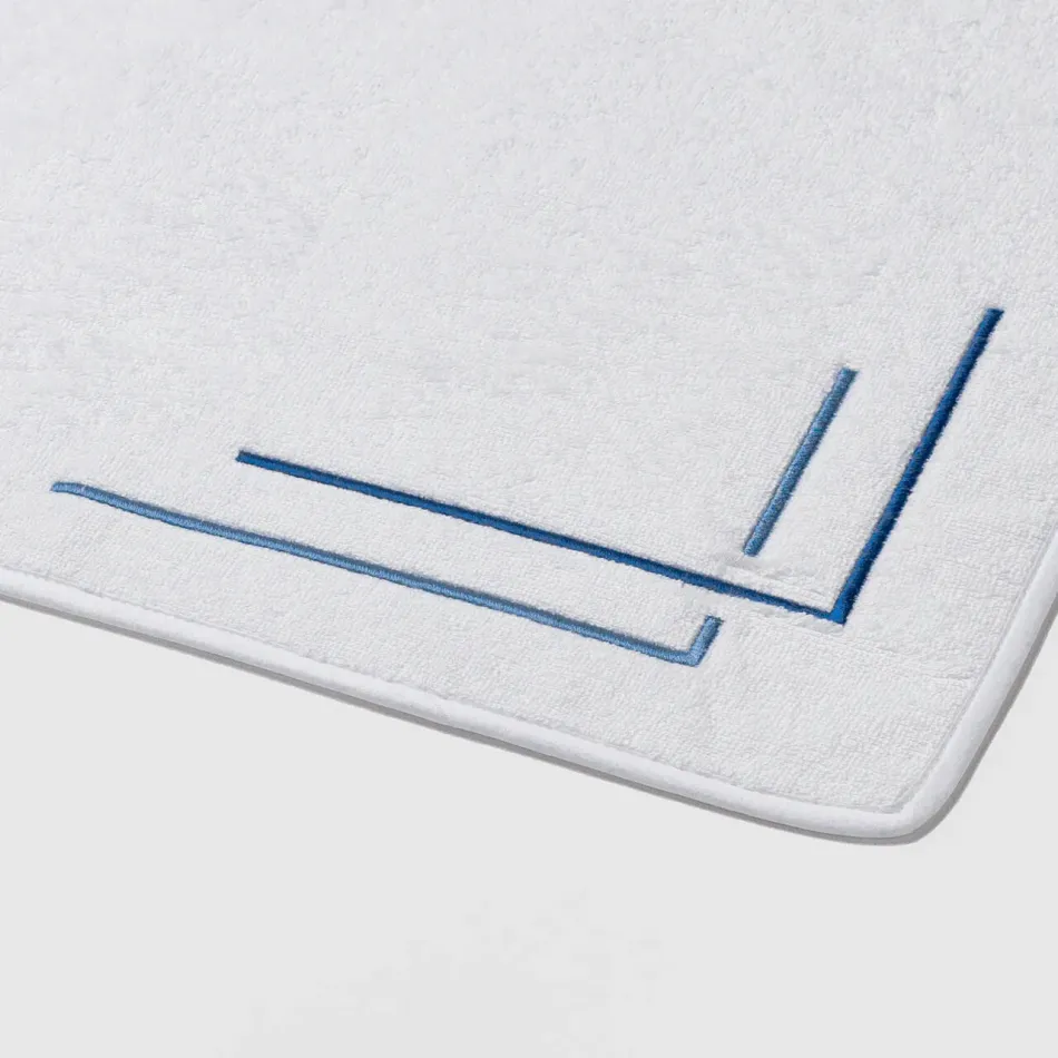 Aquarelle White/Light Blue-Blue 12" x 16" Face Towel