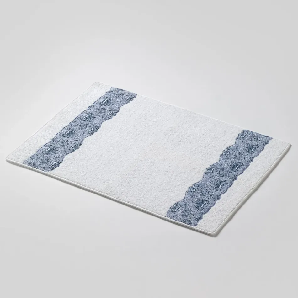 Ca' d'Oro White/Blue Lace 20" x 28" Bath Mat