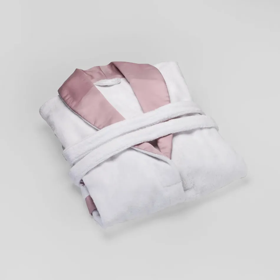 Ikebana White/Pink Large Bath Robe