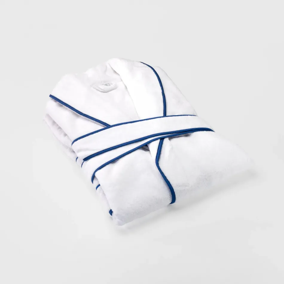 Piton White/Blue Small Bath Robe