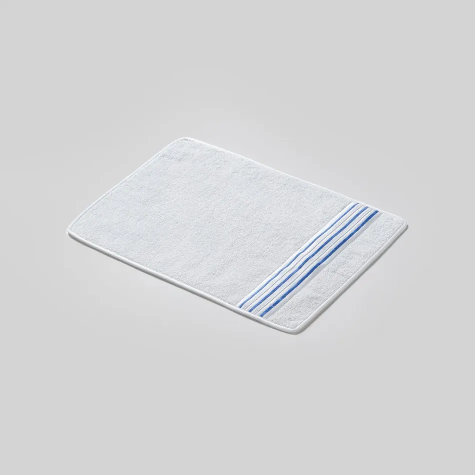 Tricot White/Light Blue 12" x 16" Face Towel