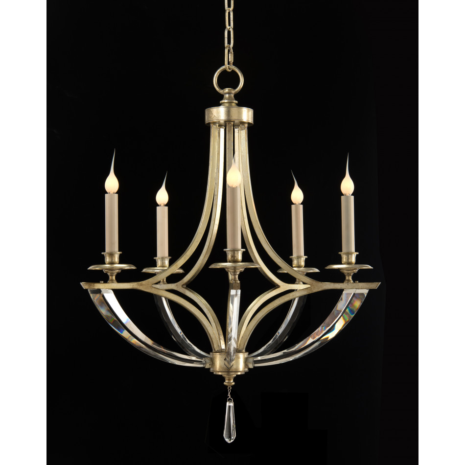 Bent-Crystal Five-Light Chandelier