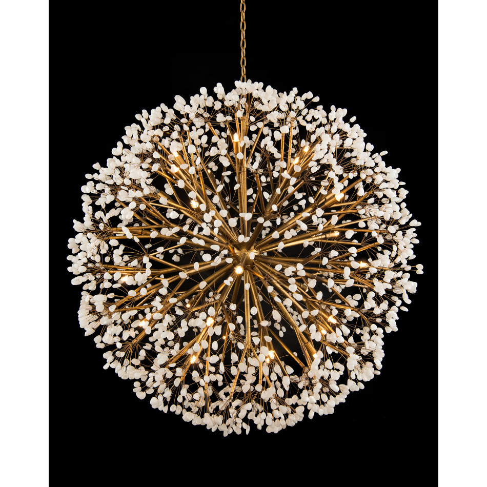 Spherical Thirty-Light Quartz Chandelier