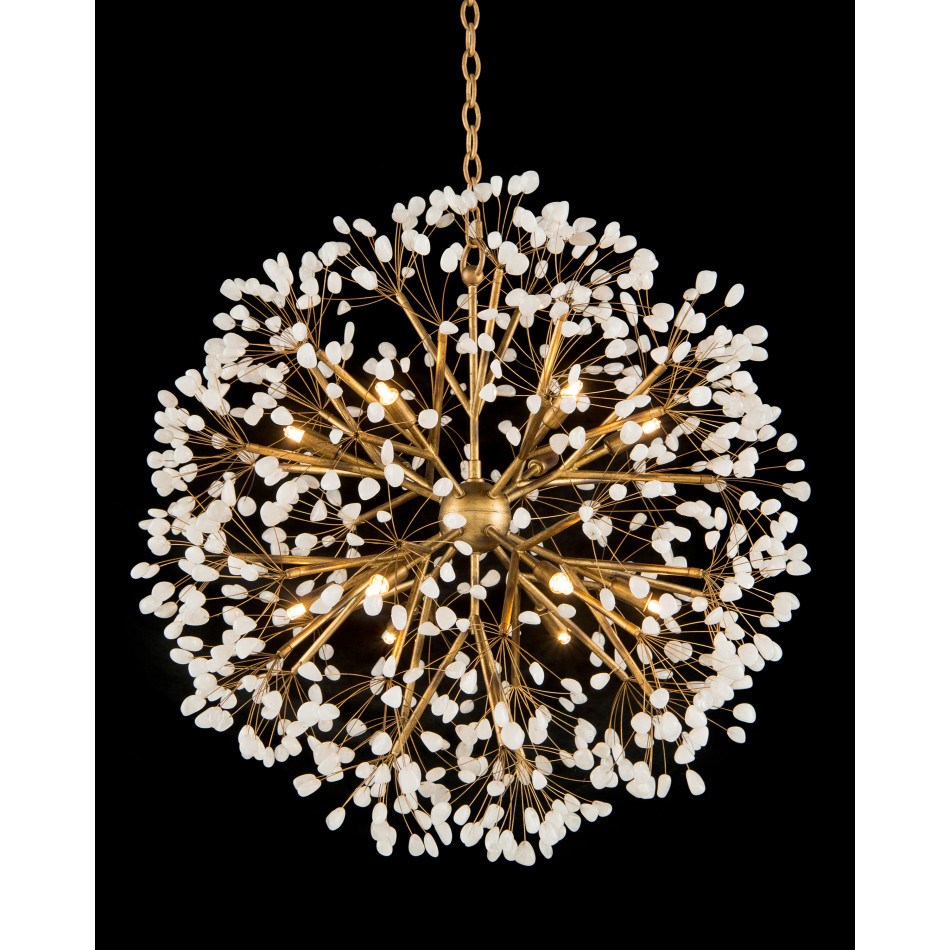 Spherical Twelve-Light Quartz Chandelier