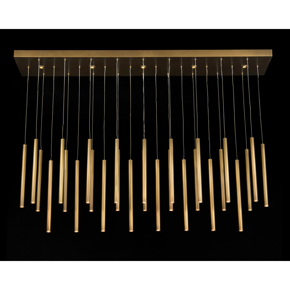 Hans Horizontal Thirty-Three-Light Brass Chandelier