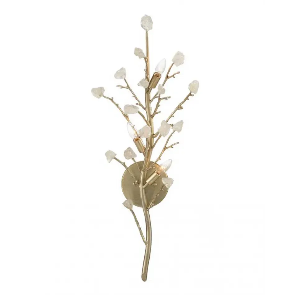 Quartz Branched Three-Light Wall Sconce