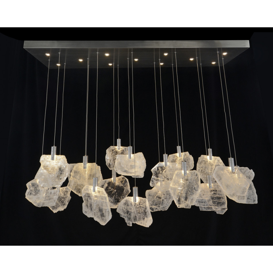 Moonlight Sonata: Selenite Pane Twenty-Nine-Light Horizontal Chandelier