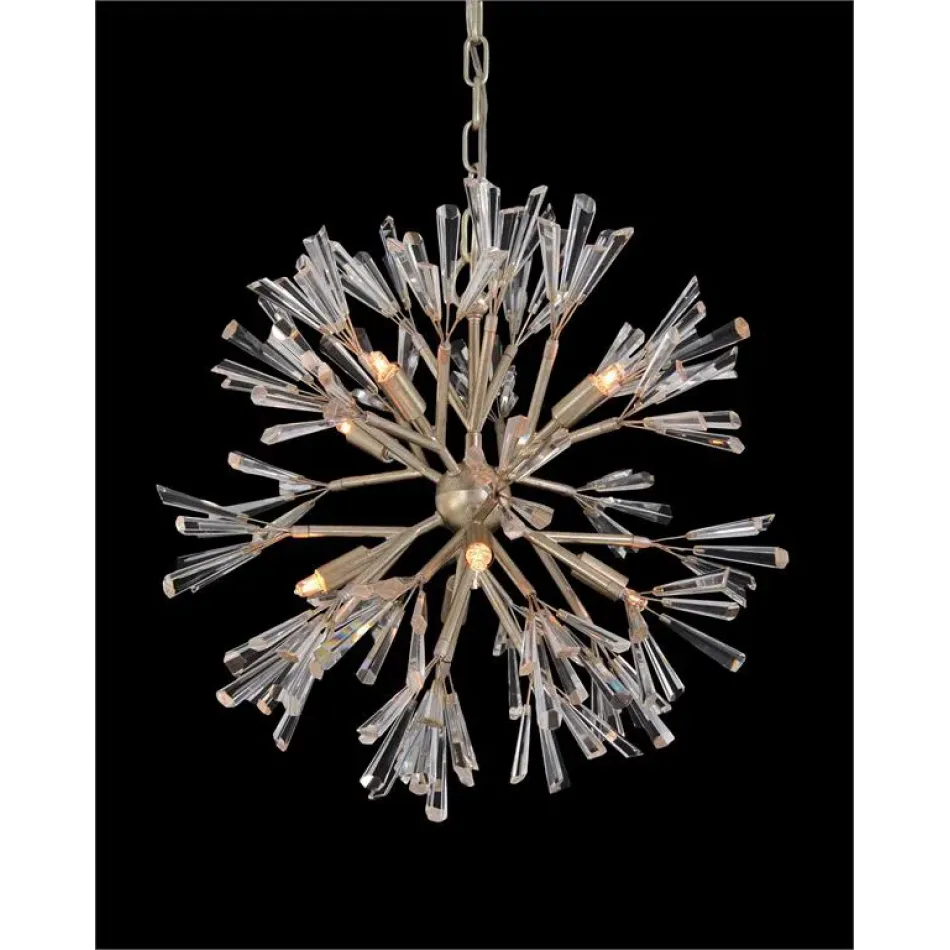 Luna: Crystal Wand Branched Eight-Light Pendant Chandelier