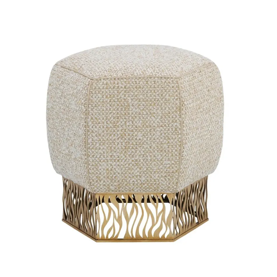 Honeycomb Ottoman, Gold