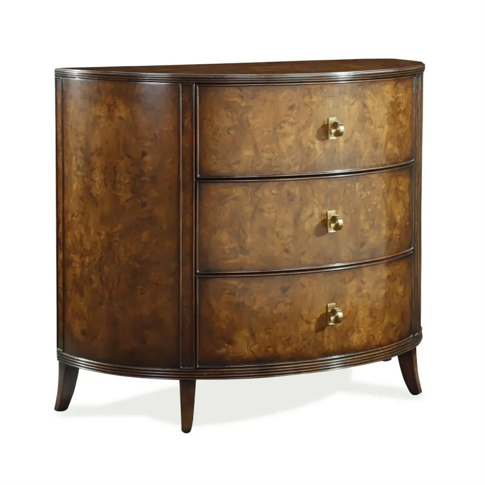 Sylvestre Walnut Three-Drawer Demilune