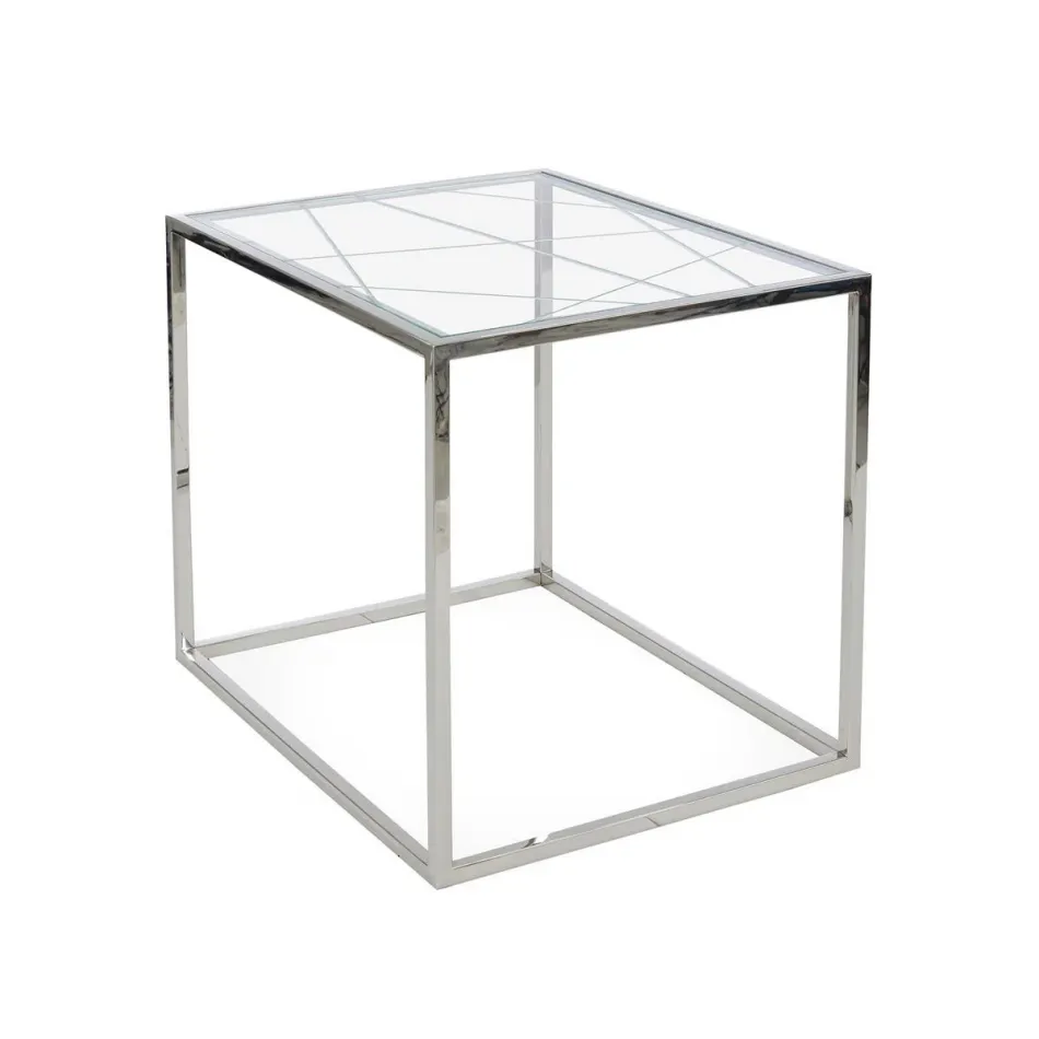 Beveled Glass End Table 24"H X 28"W X 22"D