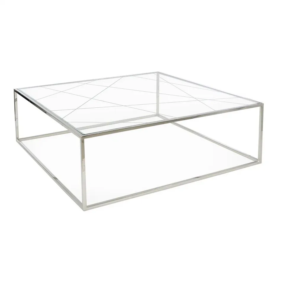 Beveled Glass Cocktail Table 18"H X 54"W X 54"D
