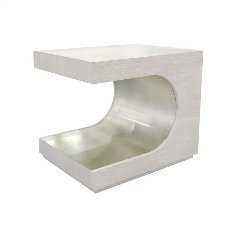 Groove Side Table, Silver