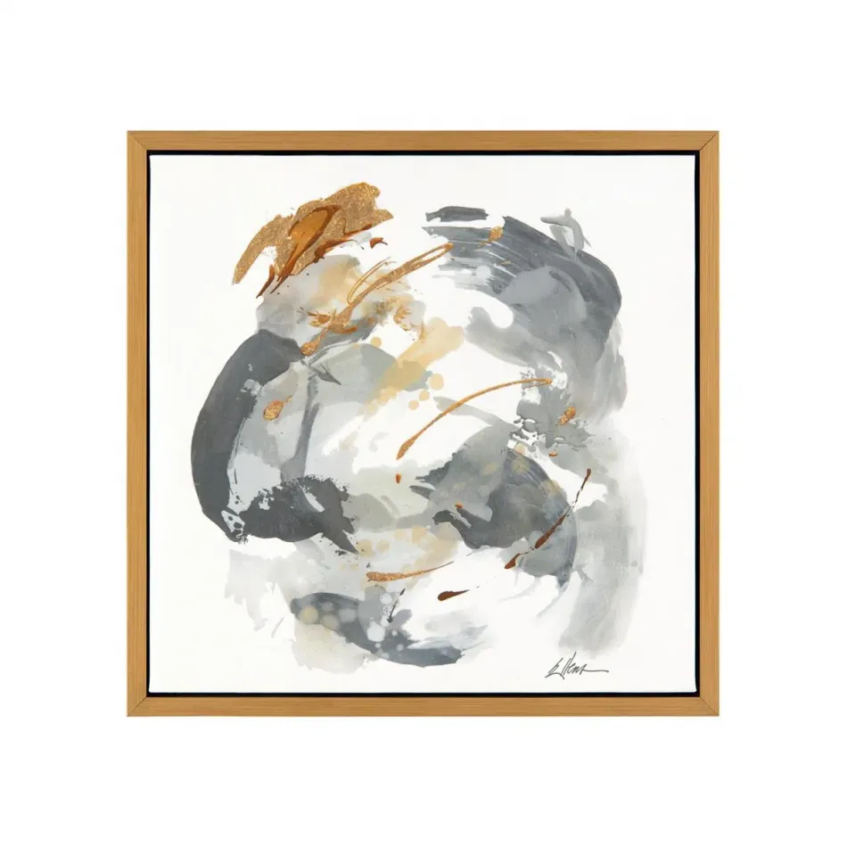 Jackie Ellens’ Gold, Silver, and Grey I 19.75"H X 19.75"W X 2"D