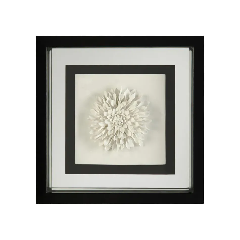Black-and-White Porcelain Flower III 18"H X 18"W X 3"D
