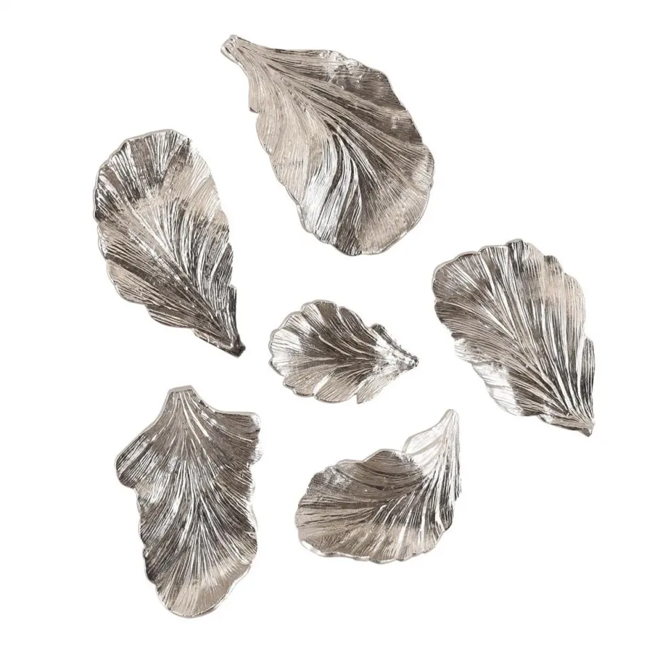 Nickel Wall Leaves, Set of 6