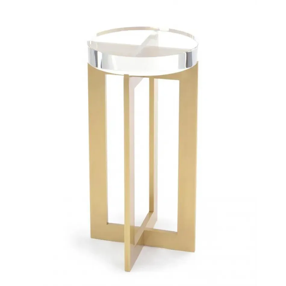 Brass and Crystal Martini Table