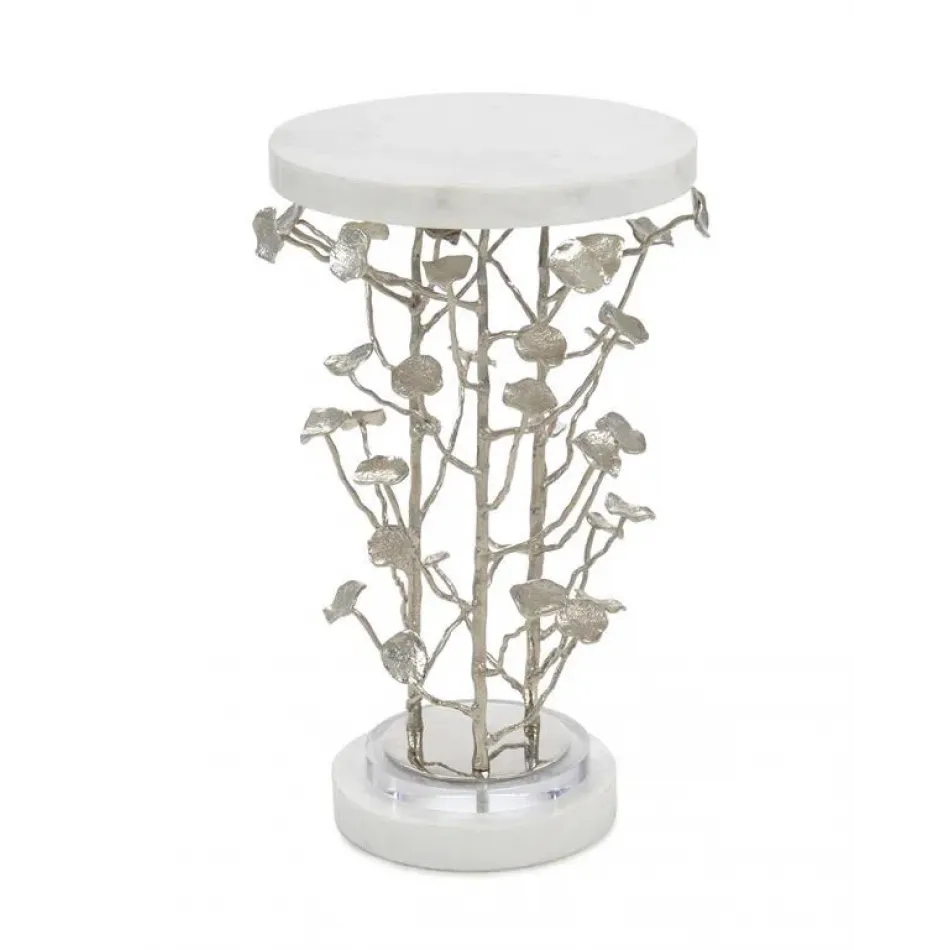 Marble and Brushed Nickel Branch Martini Table