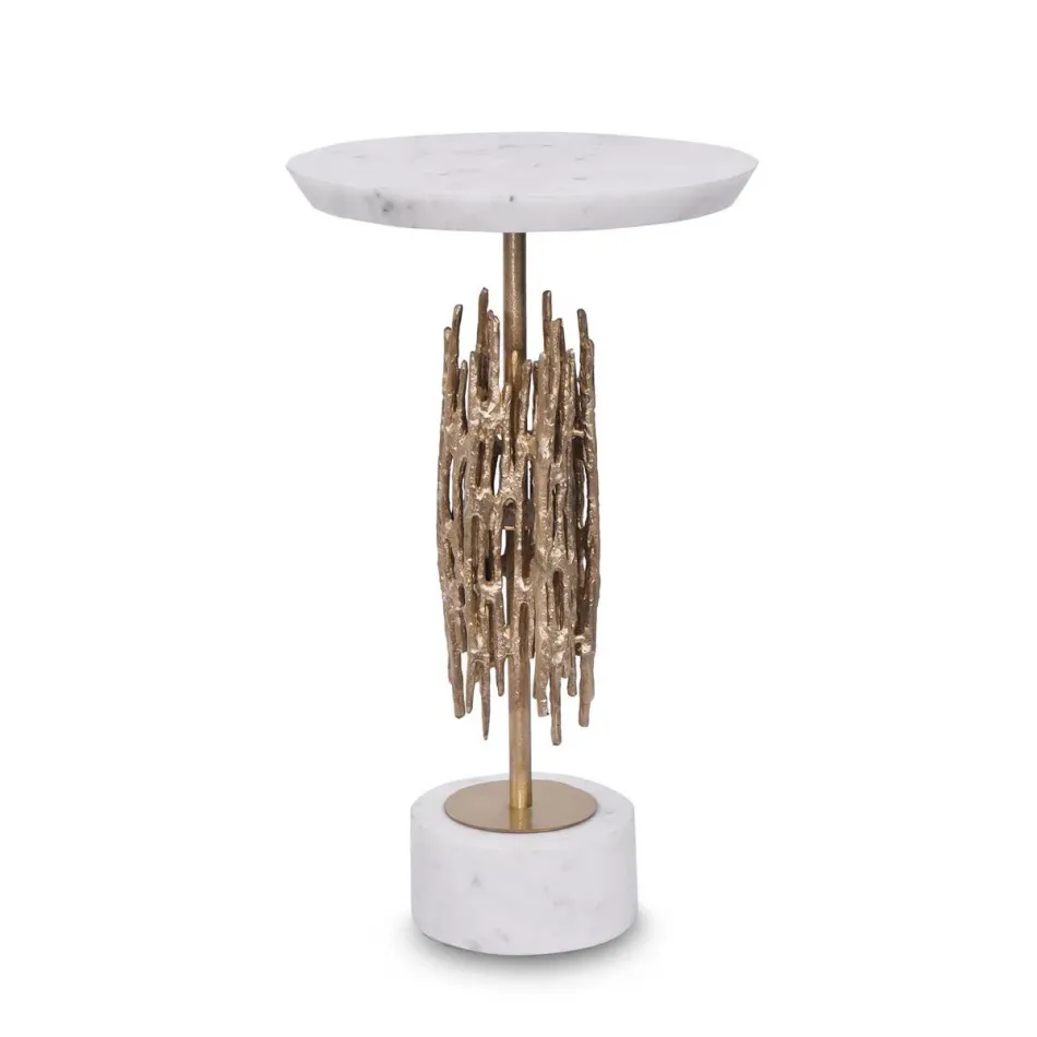 Brutalist Brass Martini Table 25"H X 12"W X 12"D