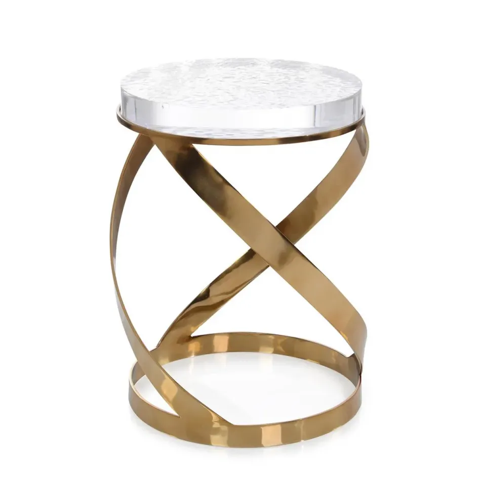 Champagne Spiral Side Table