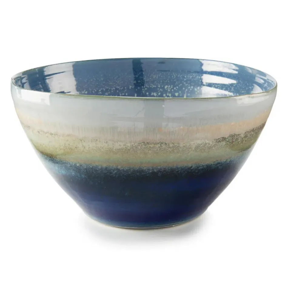 Reactive Blue and Cream Bowl