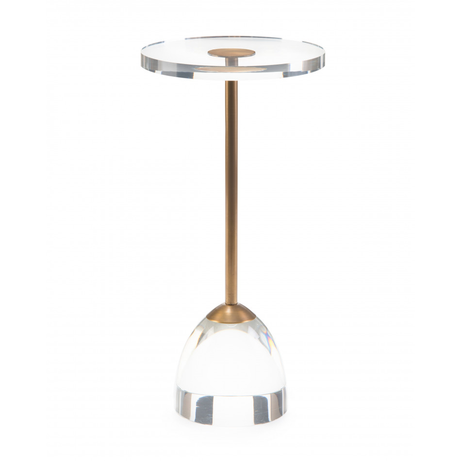 Brass and Acrylic Martini Side Table
