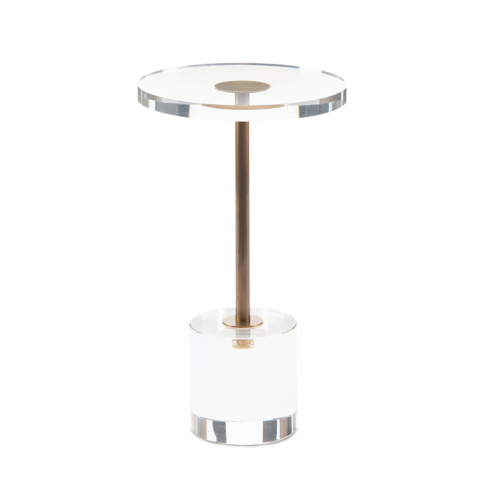 Brass and Acrylic Martini Side Table