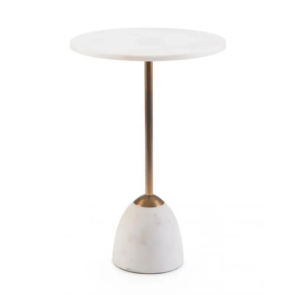 Brass and Marble Martini Side Table