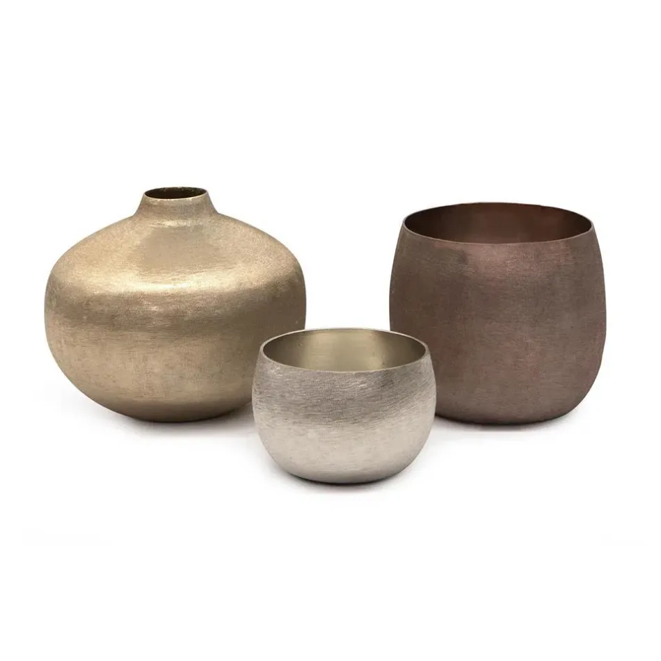 Set of Three Mink Medley Artisan Vases