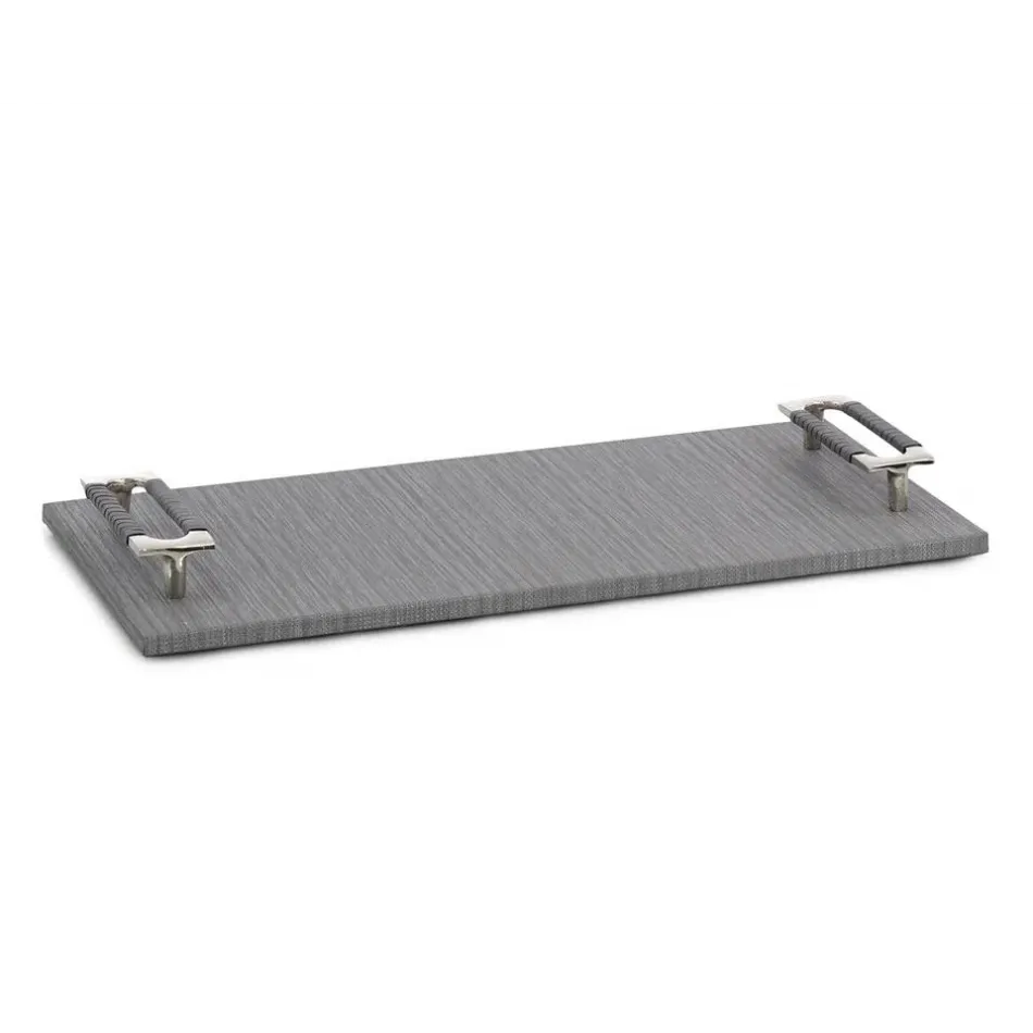 Charcoal Confetti Leather Tray