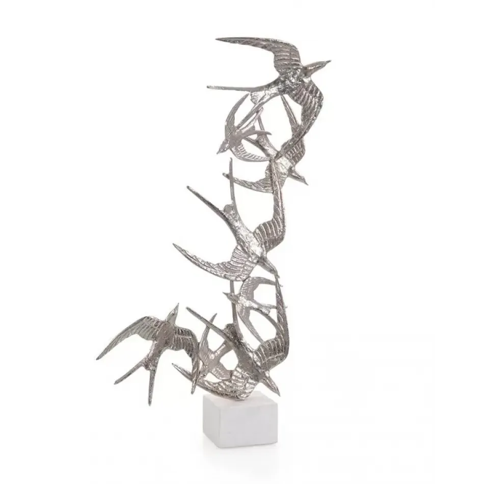 Swallows in Flight Nickel Sculpture