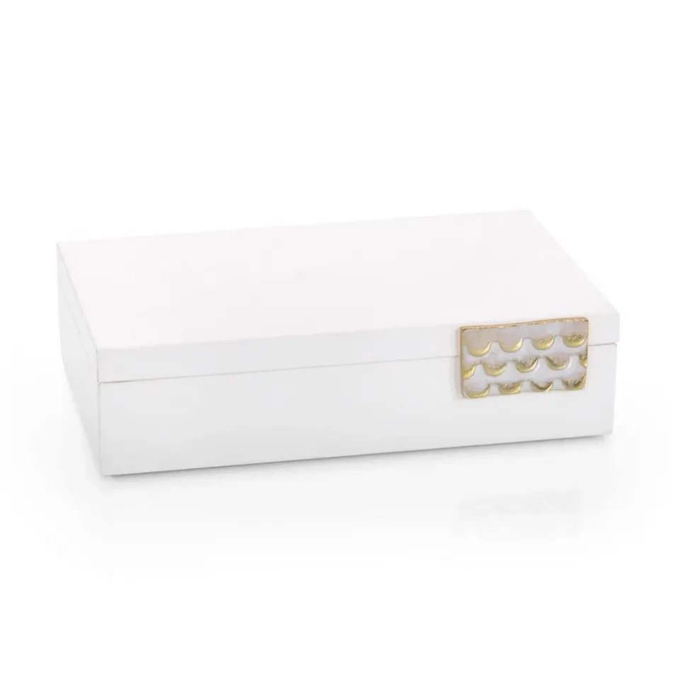 Porcelain White Leather Box I