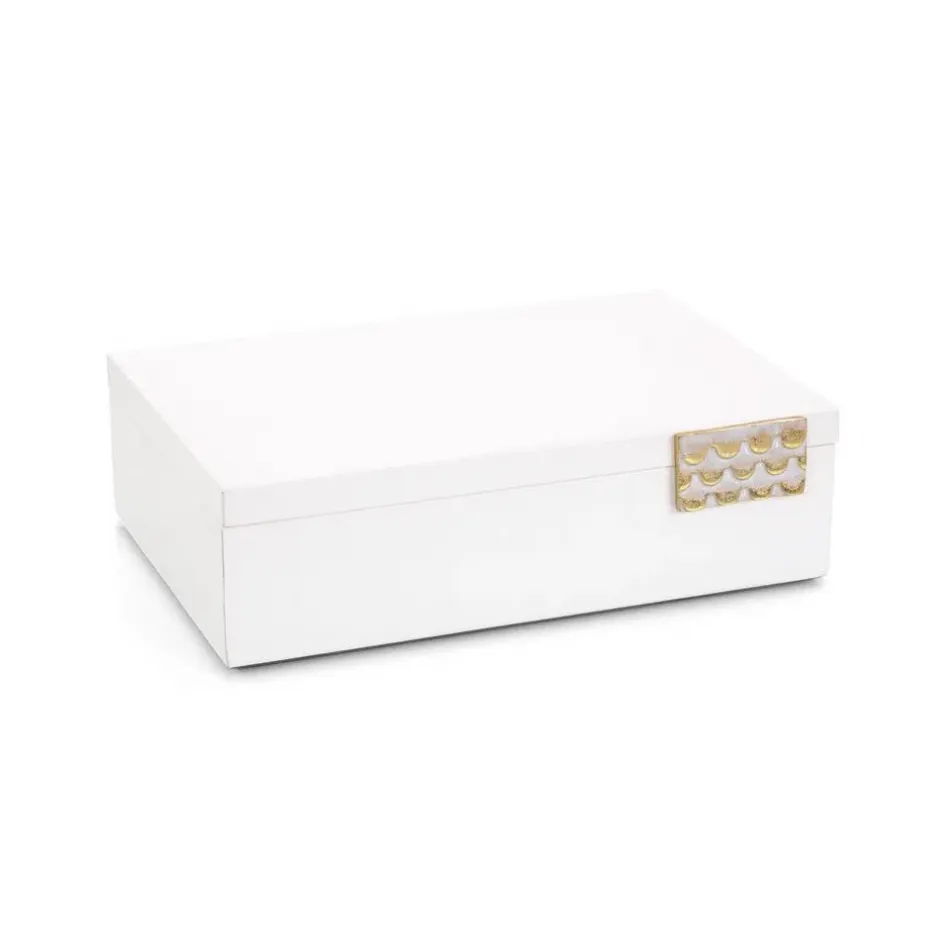 Porcelain White Leather Box II