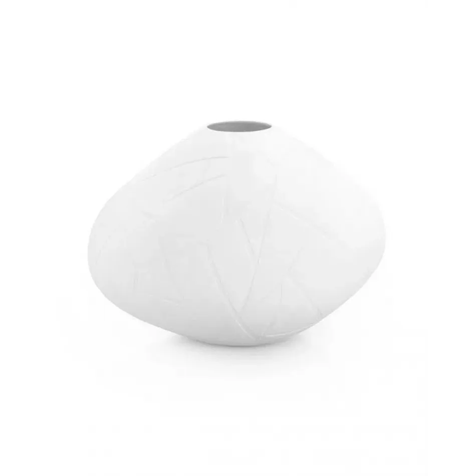 White Etched Glass Vase II