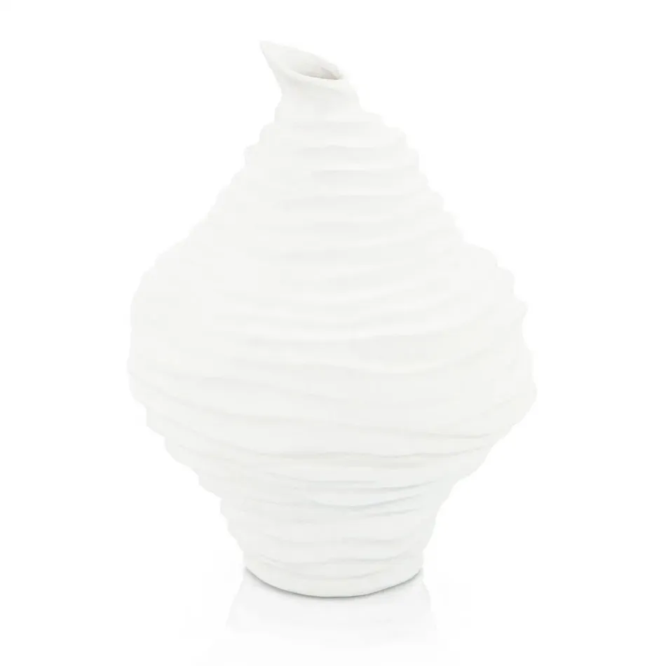 Jasmine White Porcelain Vase 13.5"H X 1"W X 10.5"D