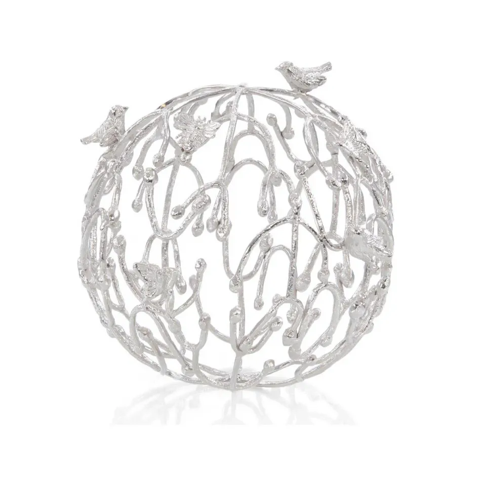 Birds, Bees, And Butterfly Nickel Ball I 10"H X 1"W X 10"D