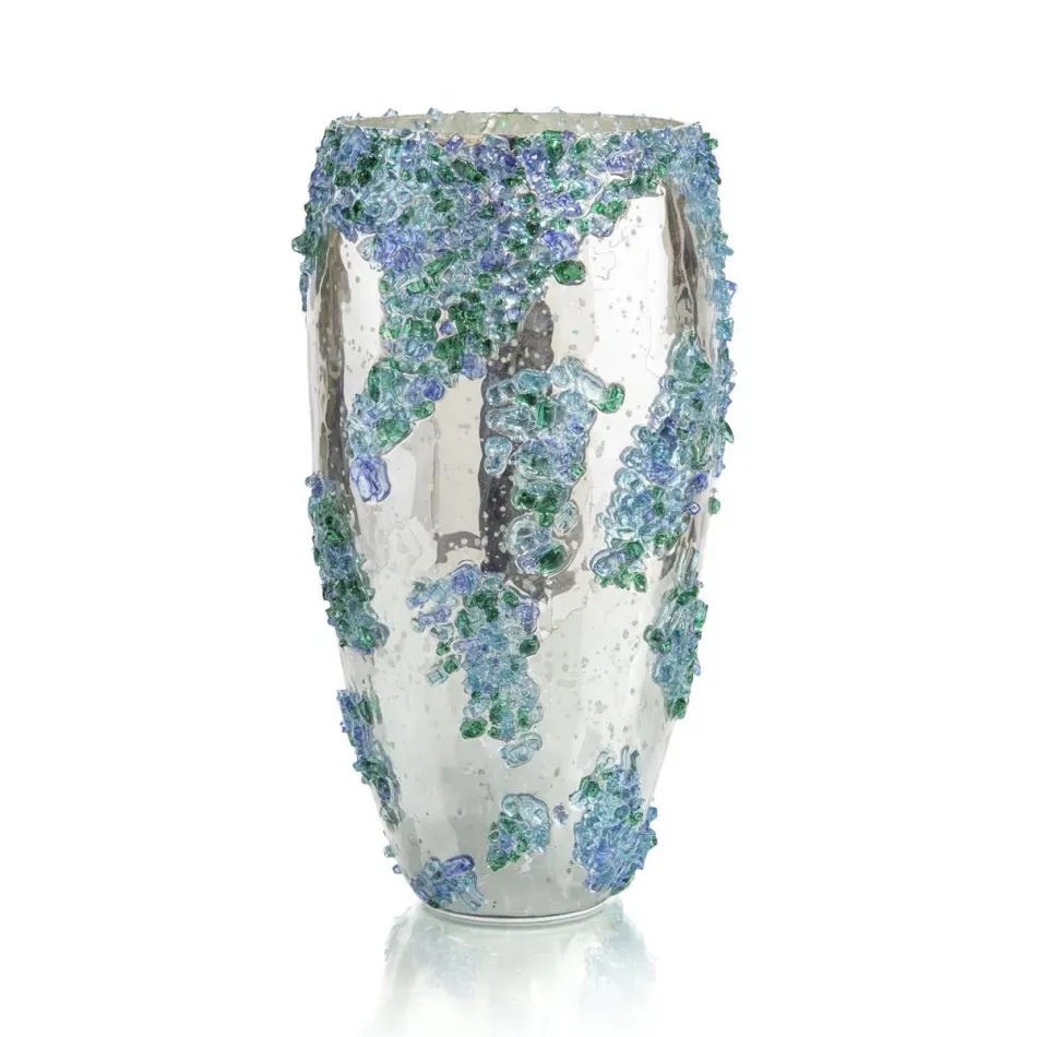 Sea Glass Mirror Vase I 16.5"H X 9"W X 9"D