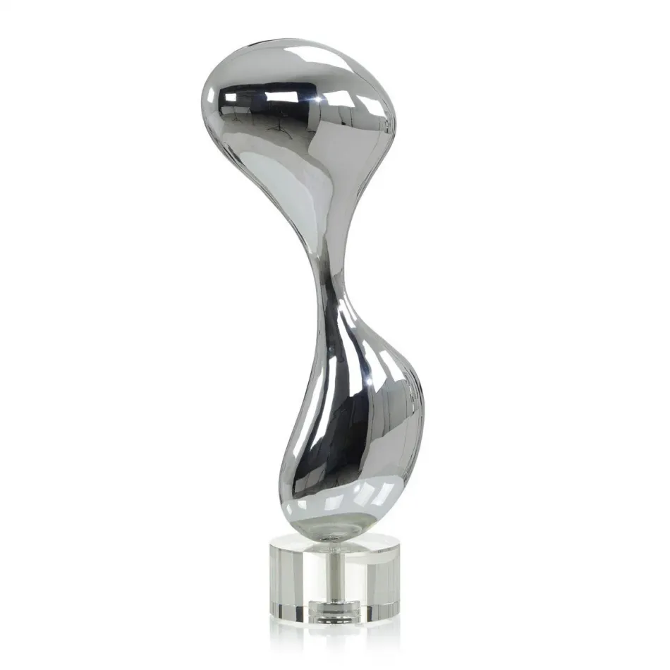 Mirror Chrome Stainless Steel Abstract Sculpture 31.75"H x 15.75"W x 6.5"D