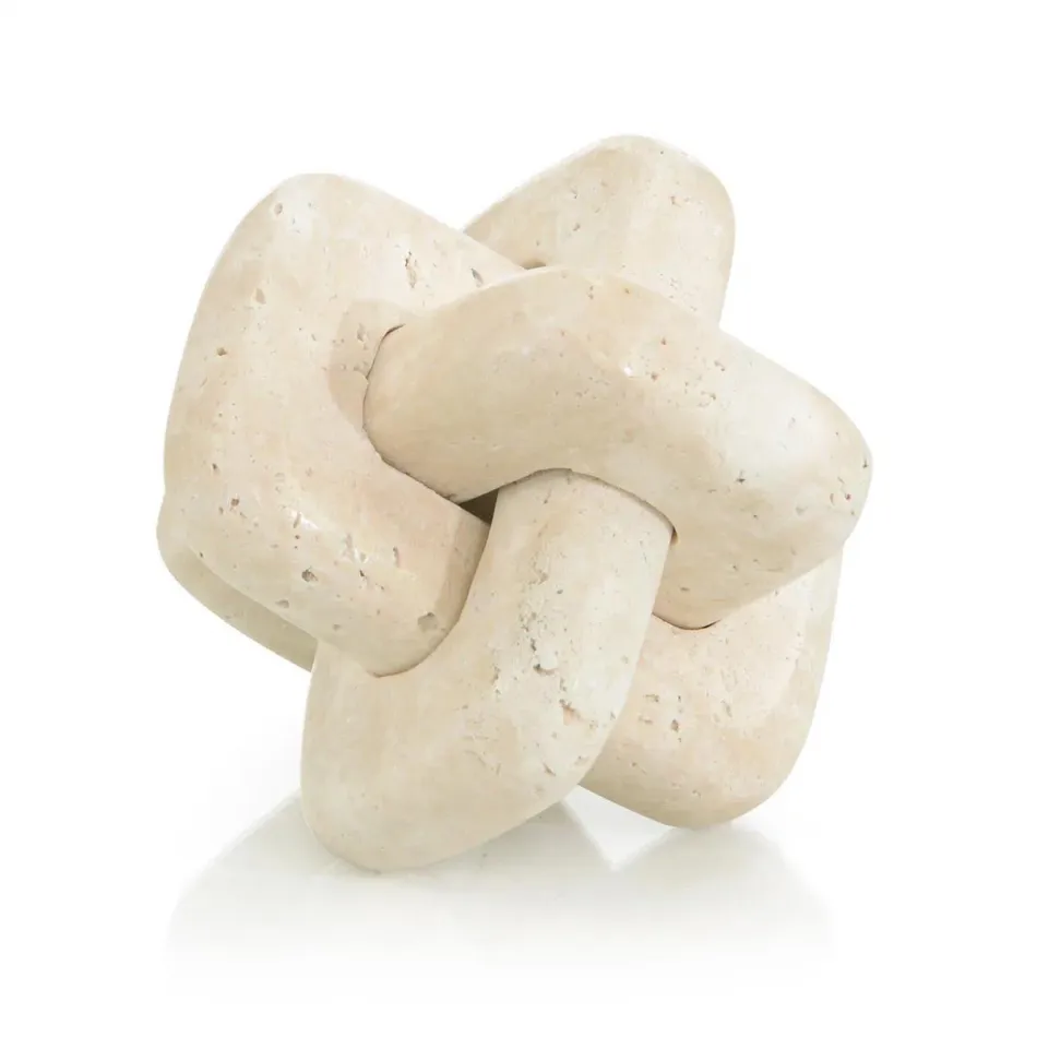 Natural Stone Knot Sculpture 6.25"H x 6.25"W x 6.25"D