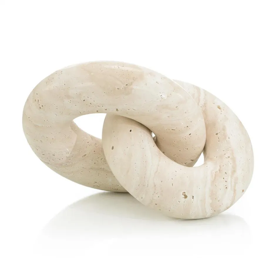 Natural Stone Link Sculpture II 6.25"H x 6.25"W x 6.25"D