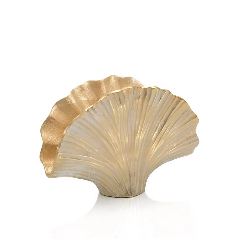 Aluminum Gingko Leaf Vases 9.5"H x 5"W x 13"D