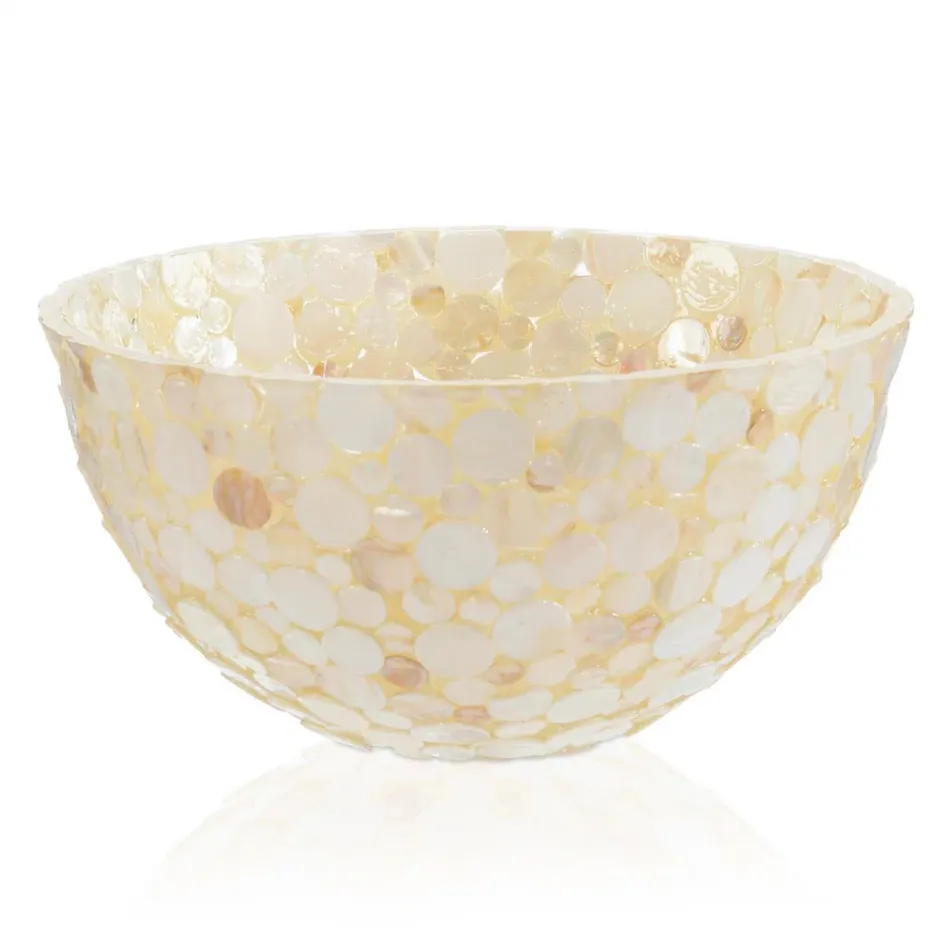 Capiz Shell Bowl 7.5"H x 13.5"D Resin &
