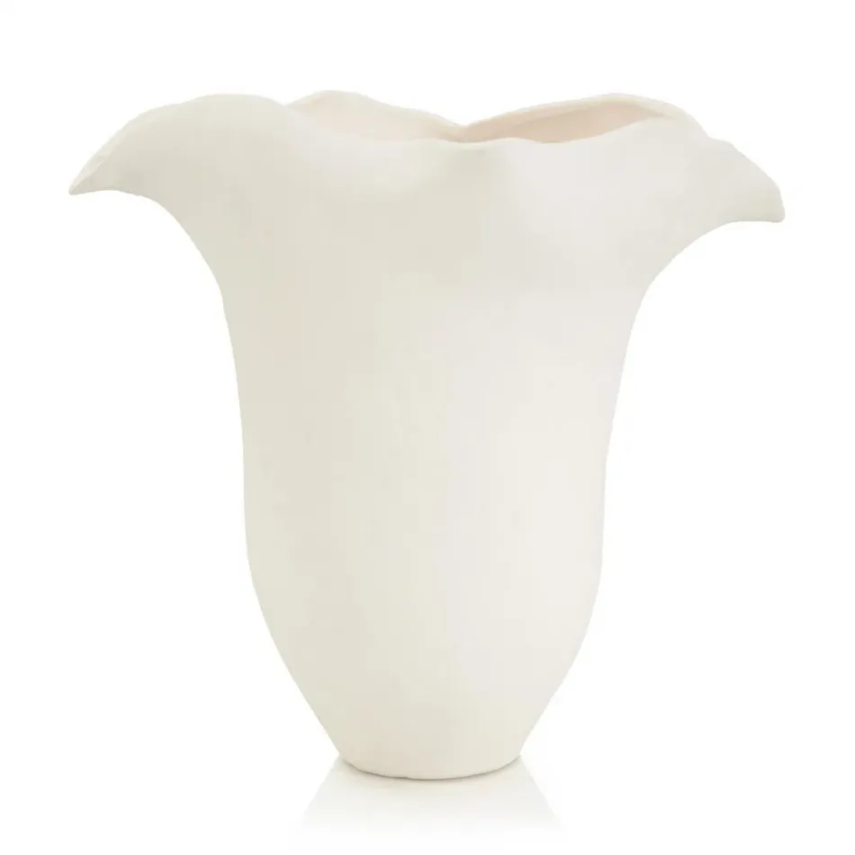 Chantilly White Porcelain Vase I 13.5"H x 14.5"W x 8.75"D