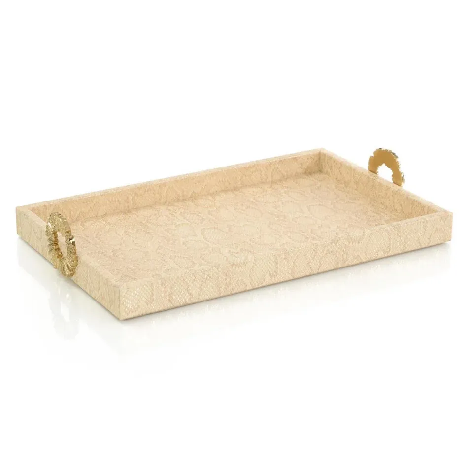 Dazzle Vegan Snakeskin Tray Small 1.5"H x 16"W x 10"D