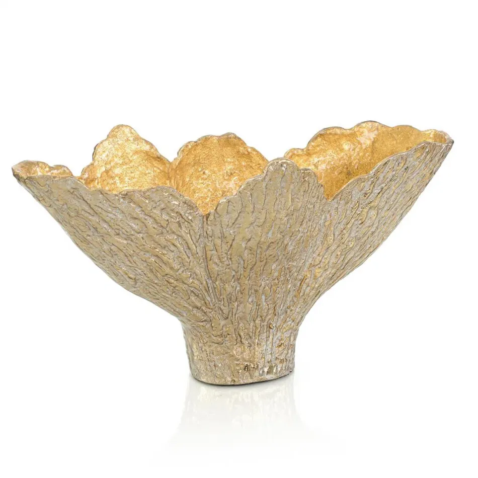 Enameled Brass Bark Bowl 19.75"H x 4.75"W x 4"D