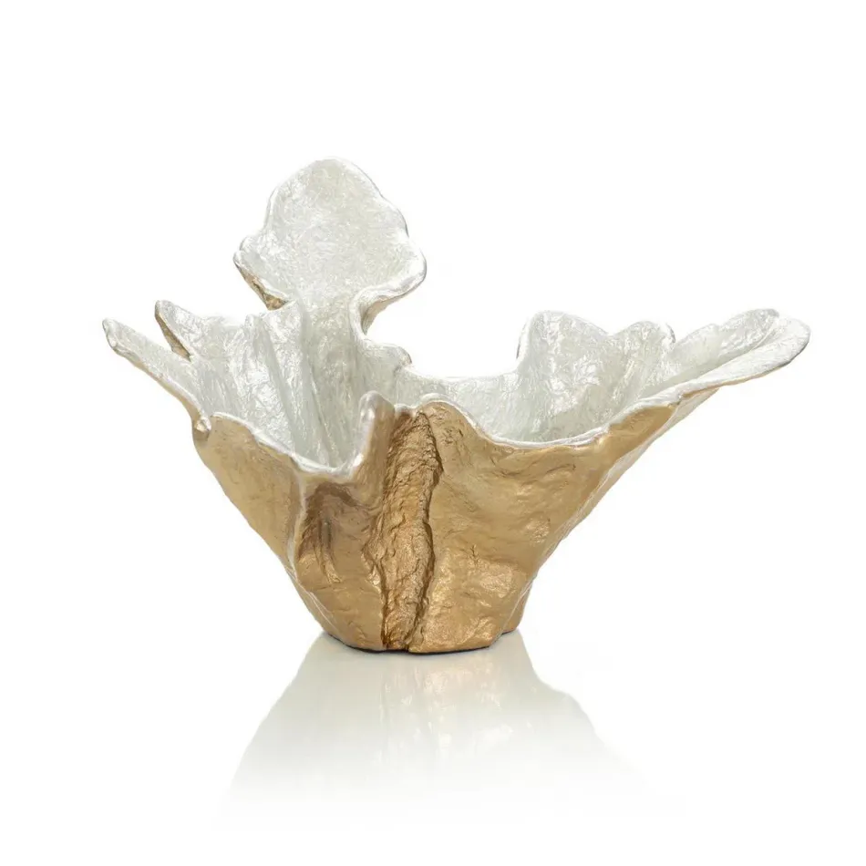 Organic Bowl In Champagne Gold 10"H x 17.75"W x 16"D