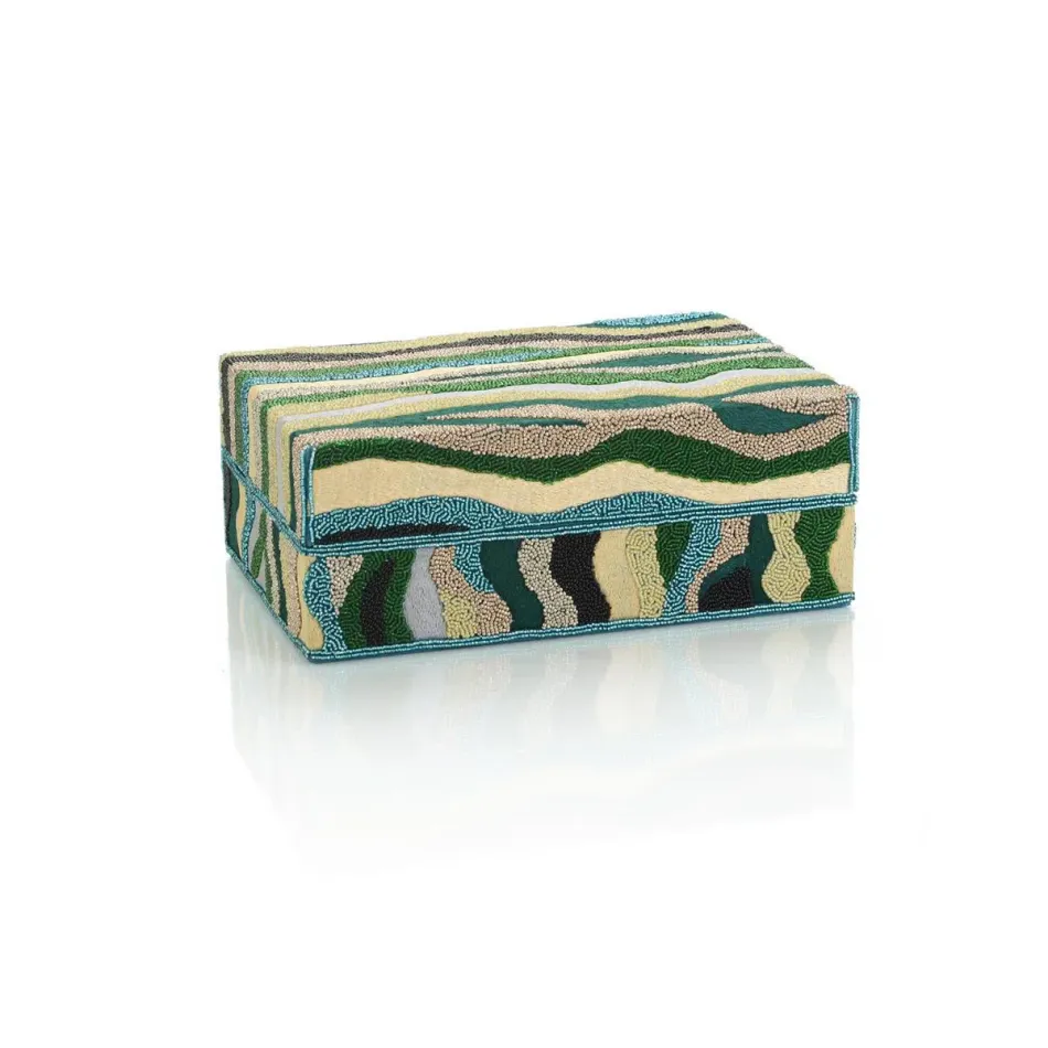 Tabby Beaded Box Large 4.75"H x 12.25"W x 8.25"D