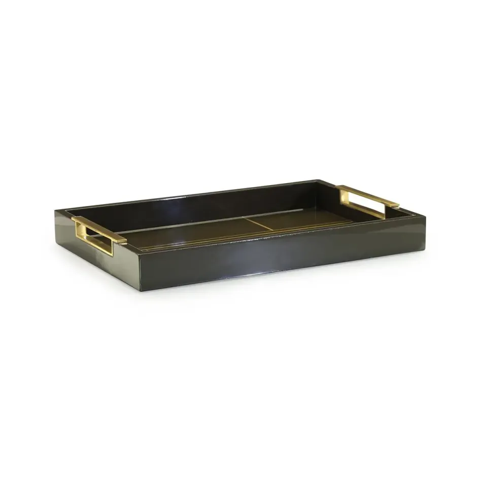 Tenebra Tray with Brass Handles, Small